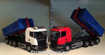 Emek Scania  lastväxlare med lågt flak välj färg. Vit eller röd hytt.